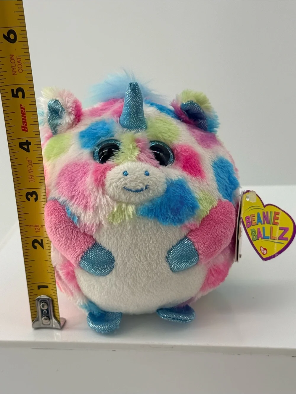 Able Beanie Ballz Plush Unicorn - Pink Blue Green